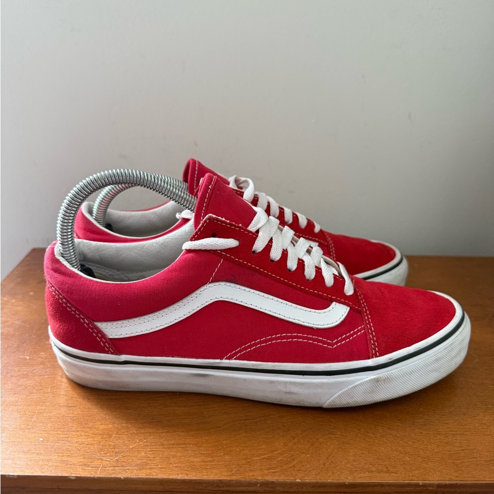 Vans Old Skool Men’s 8.5 Women’s 10 Red White Shoes Sneakers